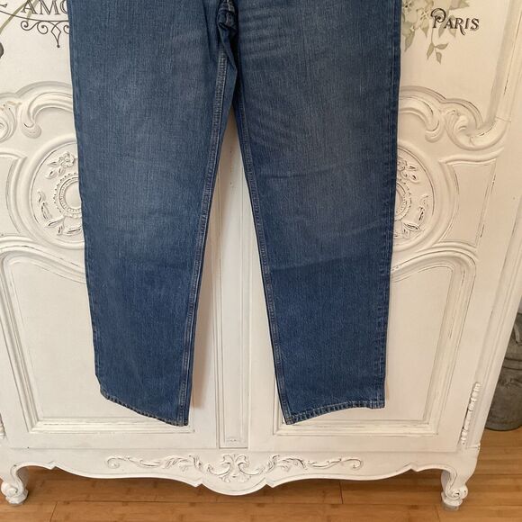 Re/Done Jeans Women's 34 Bay Fade Med Wash Straight Leg Button Front NWT - Picture 5 of 16